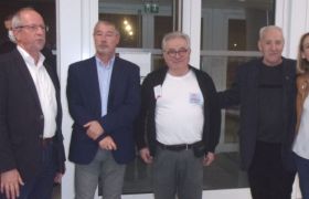 Avec le Maire d'Entzheim, le Directeur de l'EFS GE et le Dr Reuter