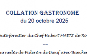Fiches collation gastronome disposées sur les tables